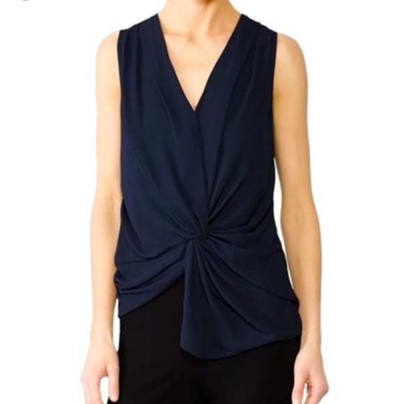 Cinq à Sept Navy Twist Front Top - Picture 1 of 5